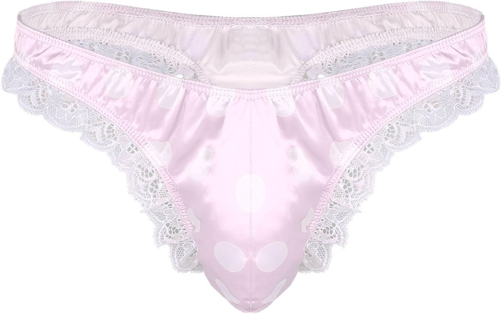 CHICTRY Men's Stain Ruffle Frilly Low Rise Thong Underwear Sissy Pouch Crossdres Panties