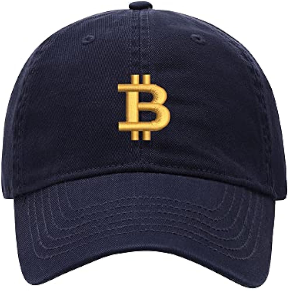 Baseball Cap Men Bitcoin Currency Embroidered Washed Cotton Dad Hat Unisex Baseball Caps