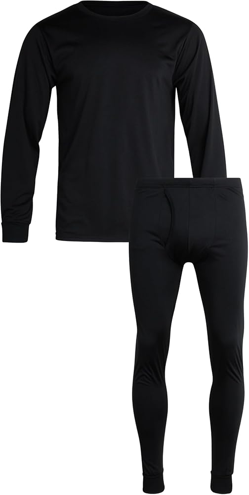 Bass Creek Outfitters Mens Active Base Layer Set - 2 Piece Long Sleeve Top and Long Johns - Thermal Underwear for Men, S-XL