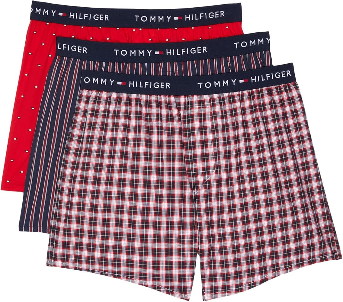 Tommy Hilfiger Men's Underwear Multipack Cotton Classics Slim Fit Woven Boxers