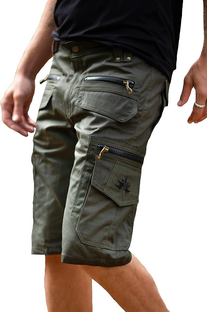 Cargo Pocket Shorts - Men Loose Shorts Pants Goa Stylish Psytrance Thick Fabric Party Comfortable