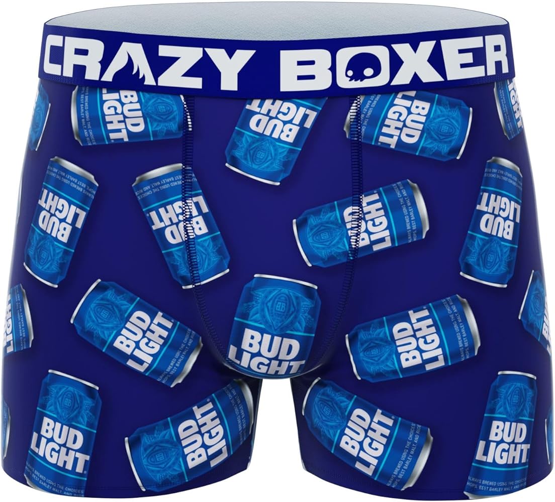 CRAZYBOXER Men's Underwear Set Bud Light Breathable Non-slip waistband Boxer Brief Soft + Original Crew Socks Creative Packaging