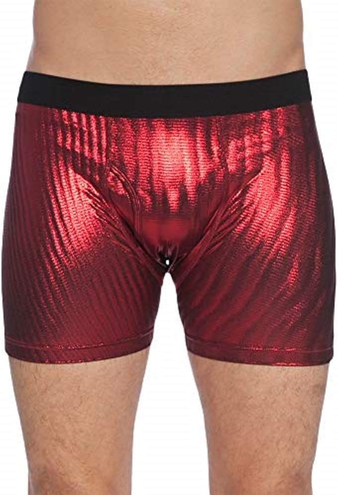 Mens Red Lamé Valentines Day Underwear Boxers Boxer Briefs