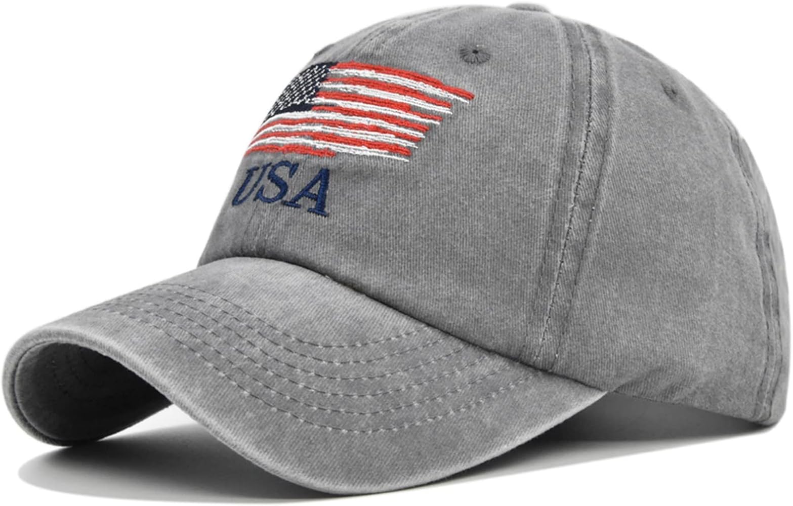 4th of July Baseball Cap Unisex American Flag Hat USA Embroidery Distressed Washed Cotton Caps USA Dad Hats