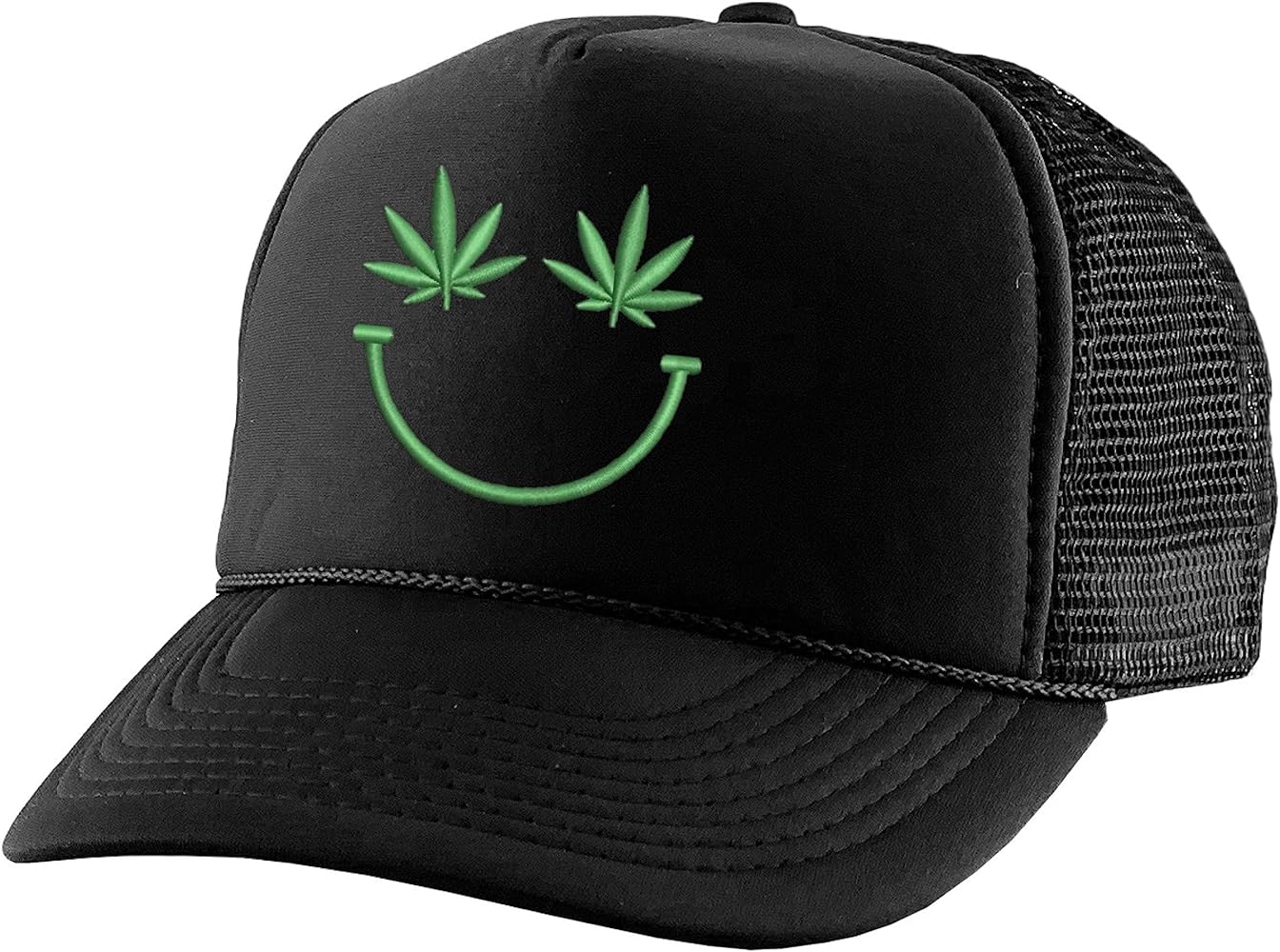 ALLNTRENDS Trucker Hat Weed Smile Snapback 420 Cap