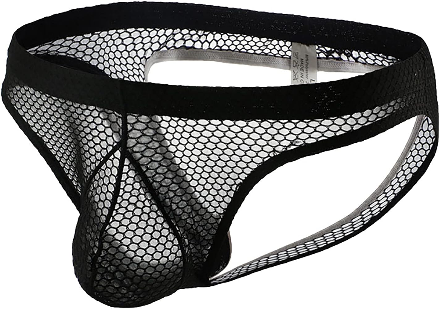 Sexy Briefs for Men Sheer Mesh Quick Dry Breathable Underwear Bulge Pouch Support Butt-Flaunting Thong Sissy G-String