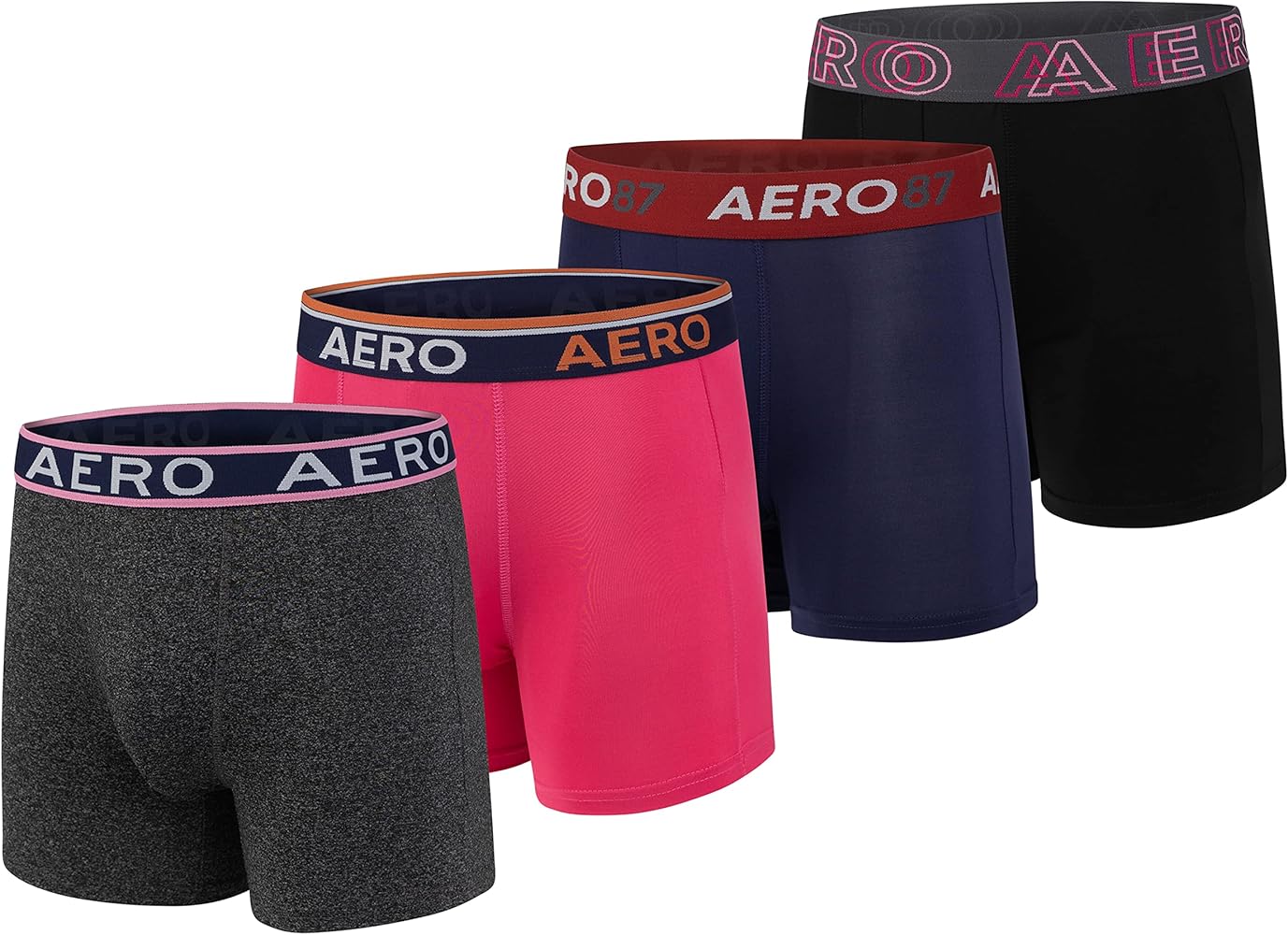 AEROPOSTALE Mens Boxer Briefs 4 Pack Poly Spandex Performance Boxer Briefs Underwear