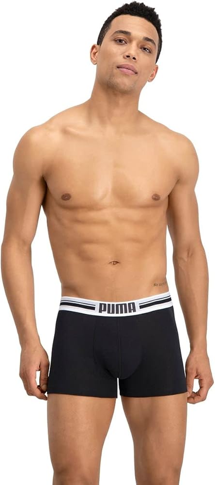 PUMA 2-Pack Placed Logo Men's Boxer Briefs, Red/Black