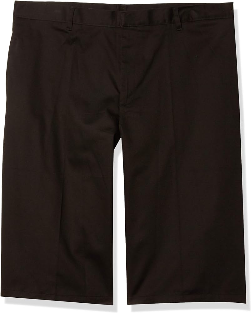 French Toast Men's Adjustable Twill Flat Front Short, Black, 38