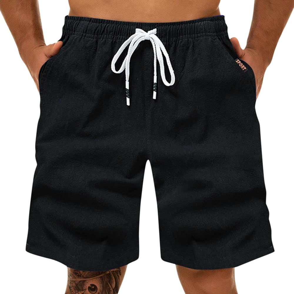 Mens Athletic Shorts Fitness Pockets Bodybuilding Cotton Mens Shorts Men's Pants Mens Shorts Exercise Shorts for