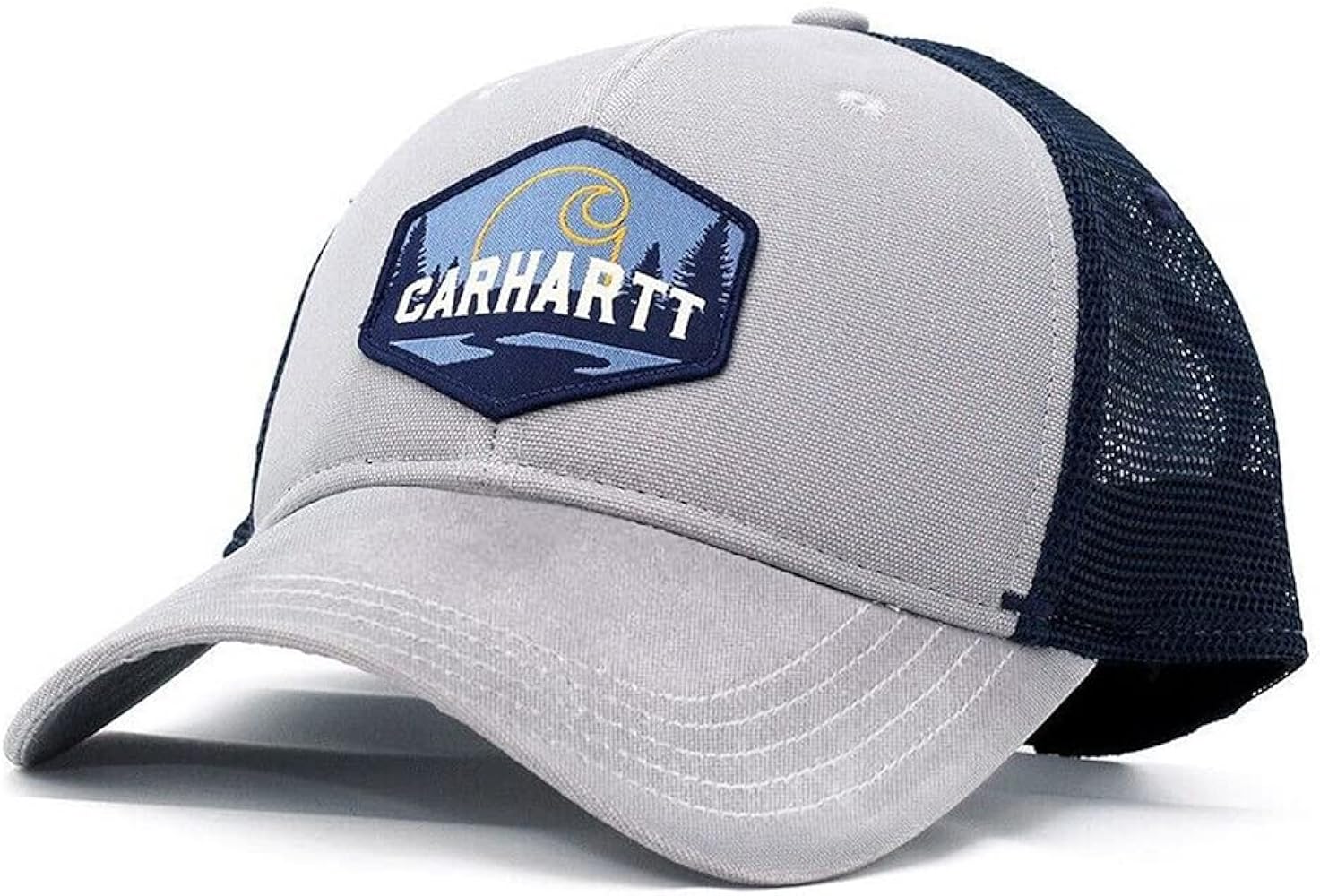 Carhartt Men's 105364 Canvas Mesh Back Outdoor Patch Cap - One Size Fits All - Asphalt