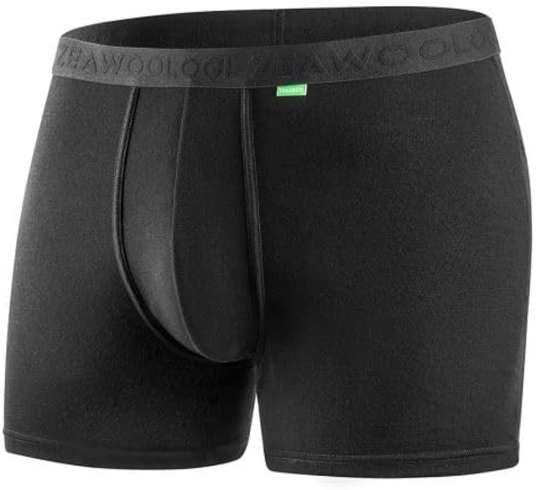 Mens Boxer Briefs Merino Wool Underwear Comfortable Pouch No Fly Moisture Wicking