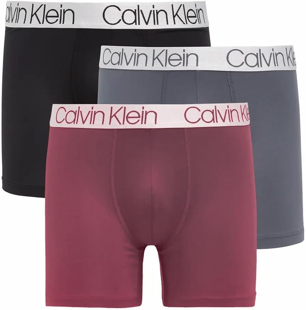 Calvin Klein Men`s Microfiber Boxer Briefs Pack of 3 (B(NP2214-502)/G, X-Large)