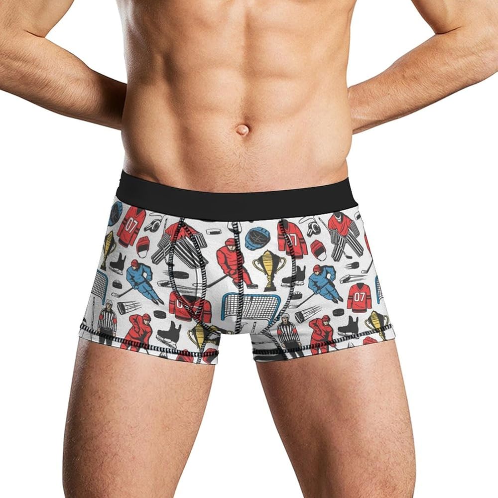 Hockey Player Men's Boxer Briefs Soft Lightweight Underwear Stretch Trunks