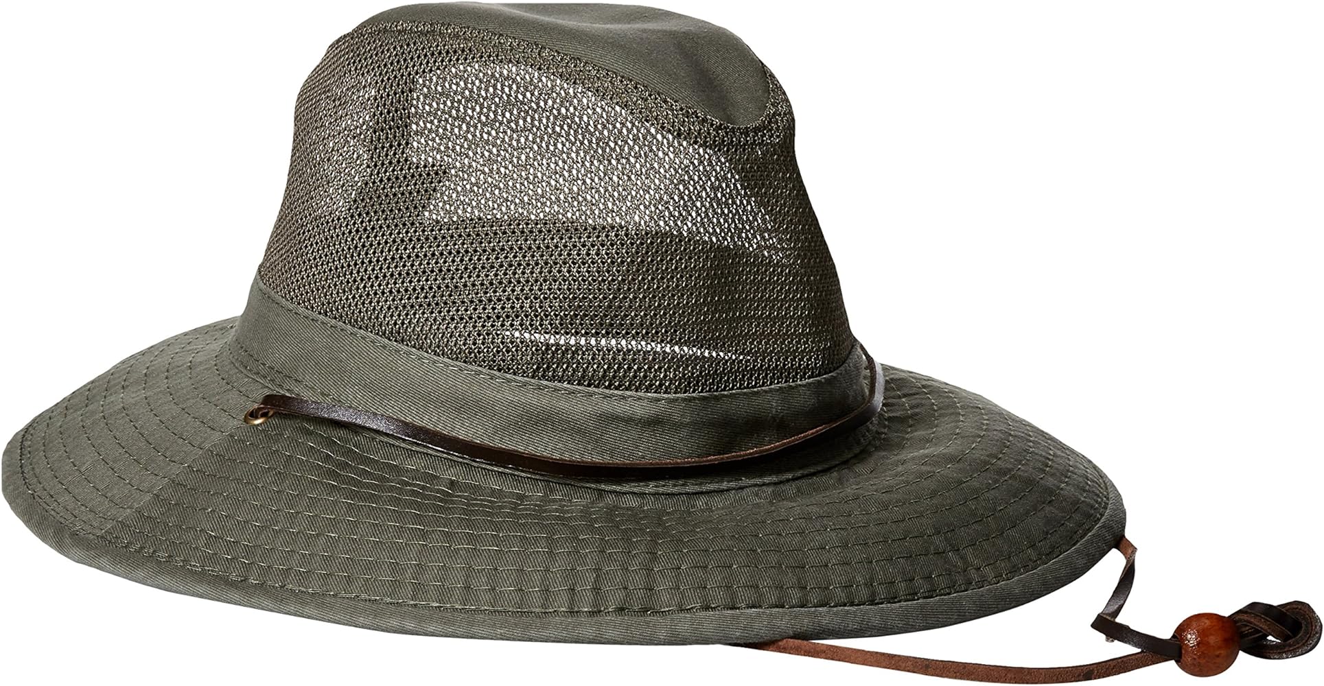 Dorfman Hat Co. Men's Garment Washed Twill Safari with UV Mesh