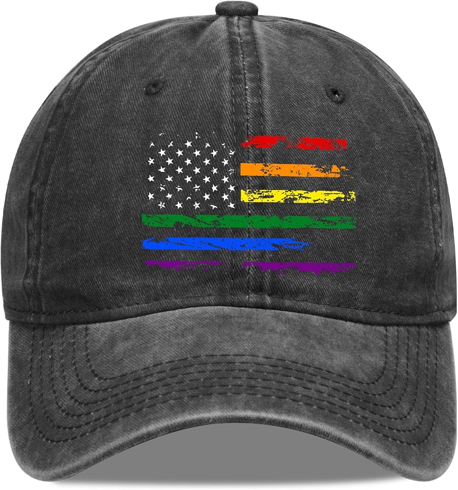 LGBT Baseball Hat Pride Rainbow Denim Hats Love is love Vintage Baseball Cap Adjustable LGBT Hat for Men Women