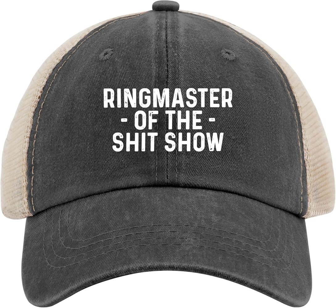 Ringmaster of The Shit Show Trucker Hat Men Funny Mesh Hat for Summer