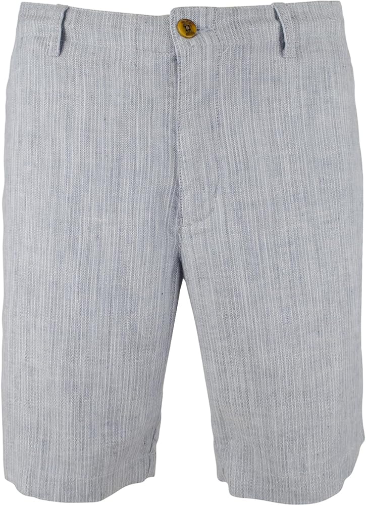 Tommy Bahama Men's Harbor Herringbone Stretch-Linen 10" Inseam Short (Chambray, Small)