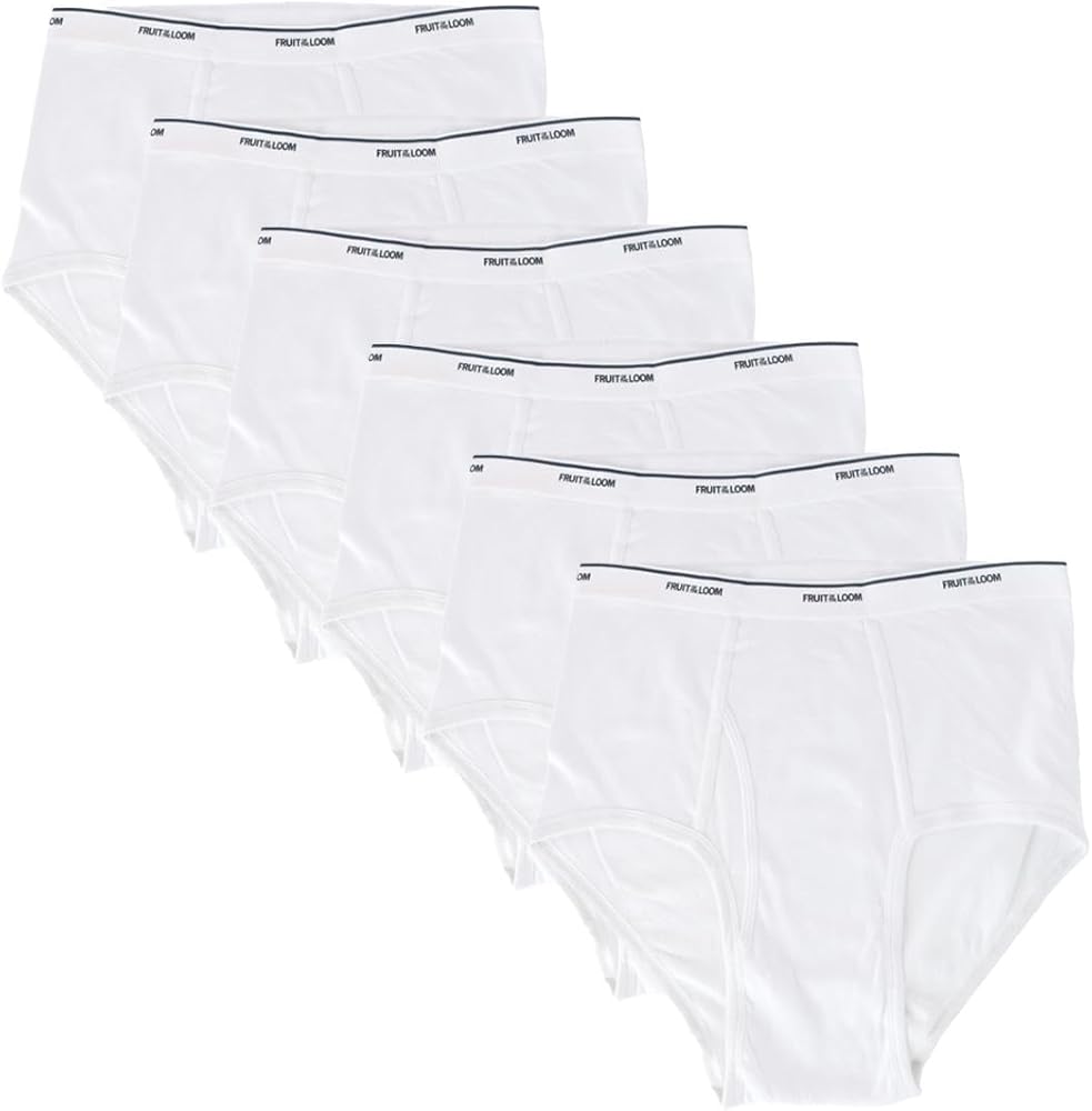 Fruit Of The Loom Mens Cotton White Briefs 6 Pack