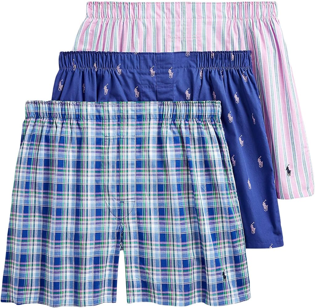 Polo Ralph Lauren Mens Classic Fit Woven Boxers 3 Pack