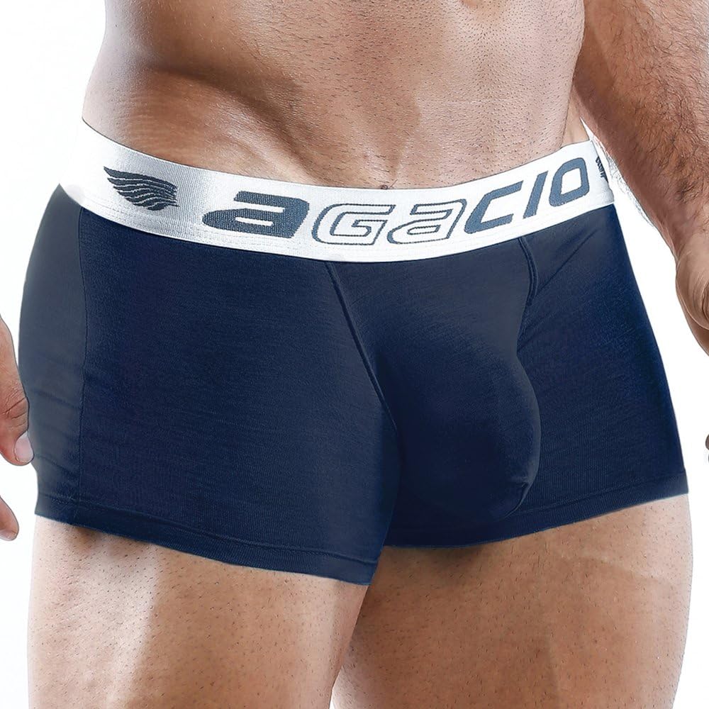 Sexy Boxers for Men, Full Coverage Mens Underwear w/Support Pouch, Trunk Boxer Briefs w/Comfortable Wide Waistband