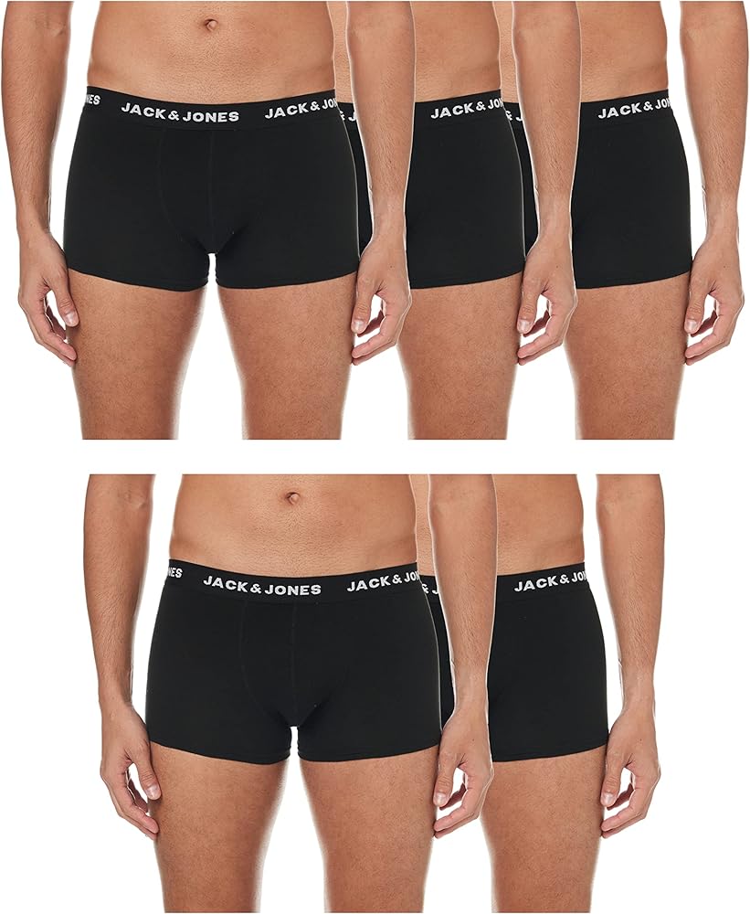 Jack & Jones Mens 12142342 Jachuey Trunks Pack of 5 Black