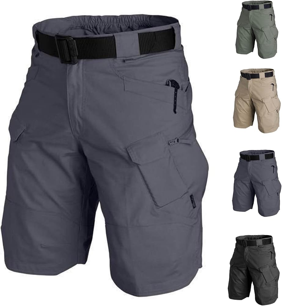 2023 Upgraded Tactical Outdoor Shorts,Waterproof Quick Dry with Multi Pockets Short Pants,Tactical Shorts for Men (Gray,5XL)