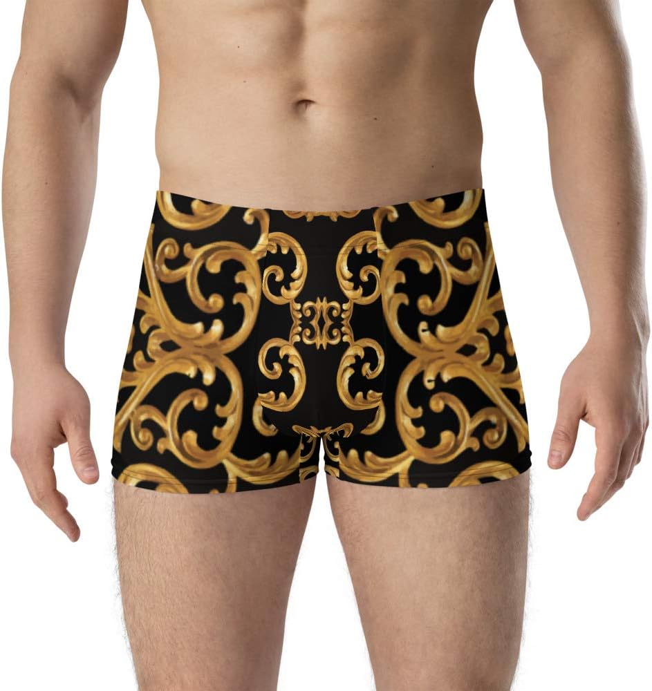 Boxer Briefs Underwear Men’s Arched Gold Baroque Black