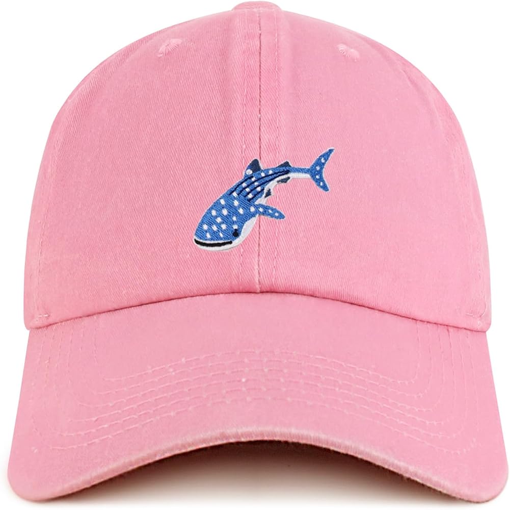 Trendy Apparel Shop Whale Shark Embroidered Patch Pigment Dyed Baseball Cap