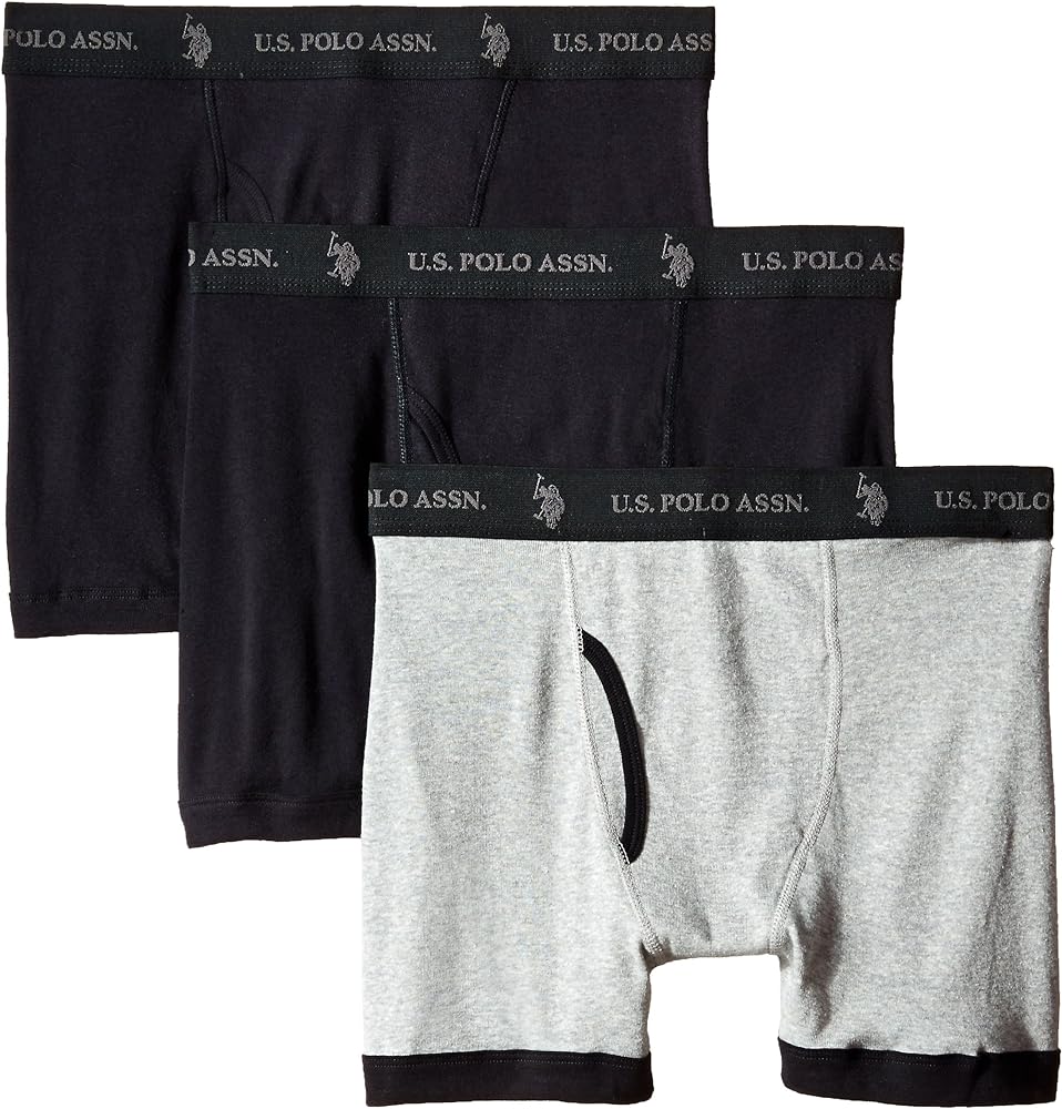 U.S. POLO ASSN. Men's 3-Pack Cotton Boxer Briefs