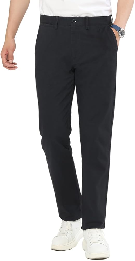 AMY ZHU Men’s Classic-Fit Casual Stretch Straight Pant