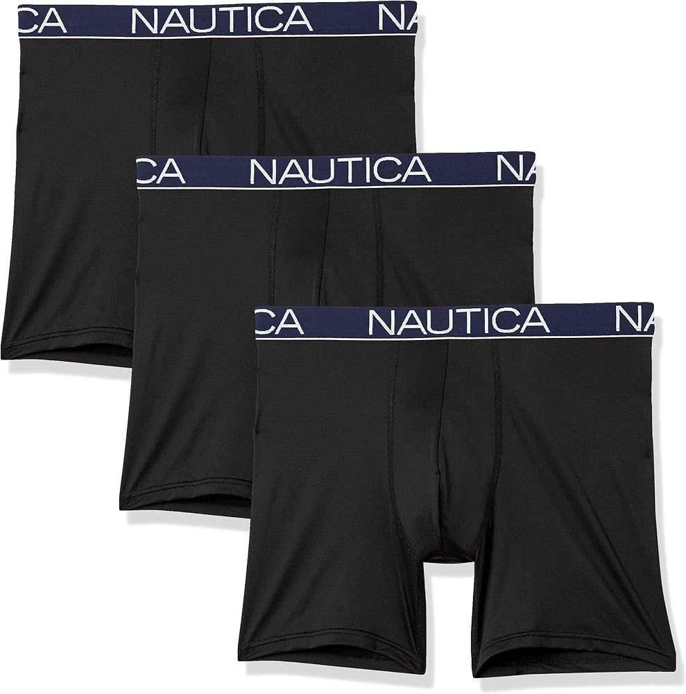 Nautica Men's Stretch Light Weight Mesh 3 Pack Boxer Brief