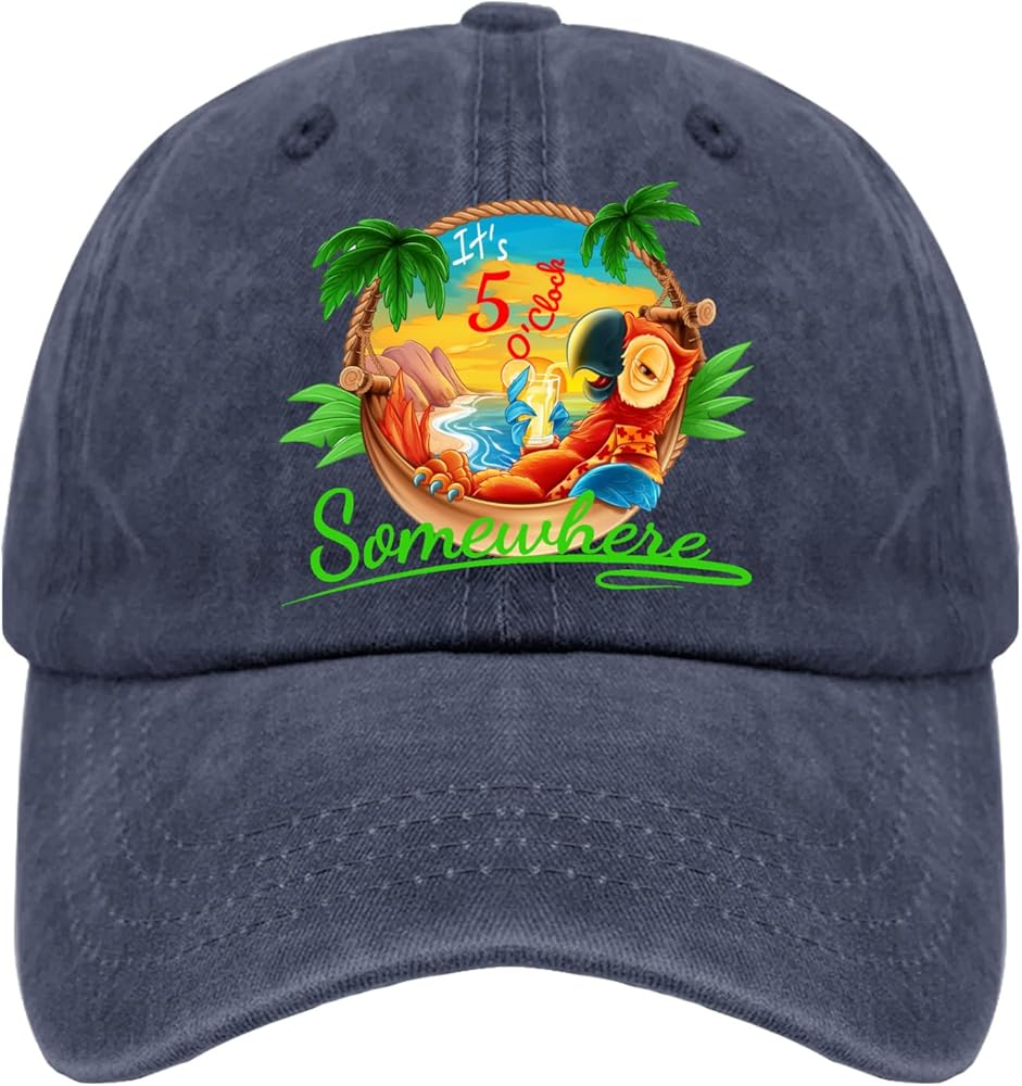 Jimmy Music Buffett Accessories Hat It is 5 Oclock Somewhere Hats Sun Hat Sports Hat Pigment Black Hats