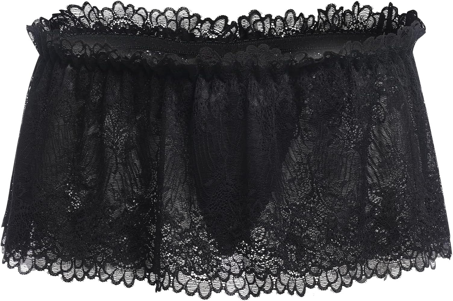 ABAFIP Men Crossdressing Sissy Lace Lingerie Skirted Panties Low Waist Mesh Sheer G-string Briefs Bikini Underwear