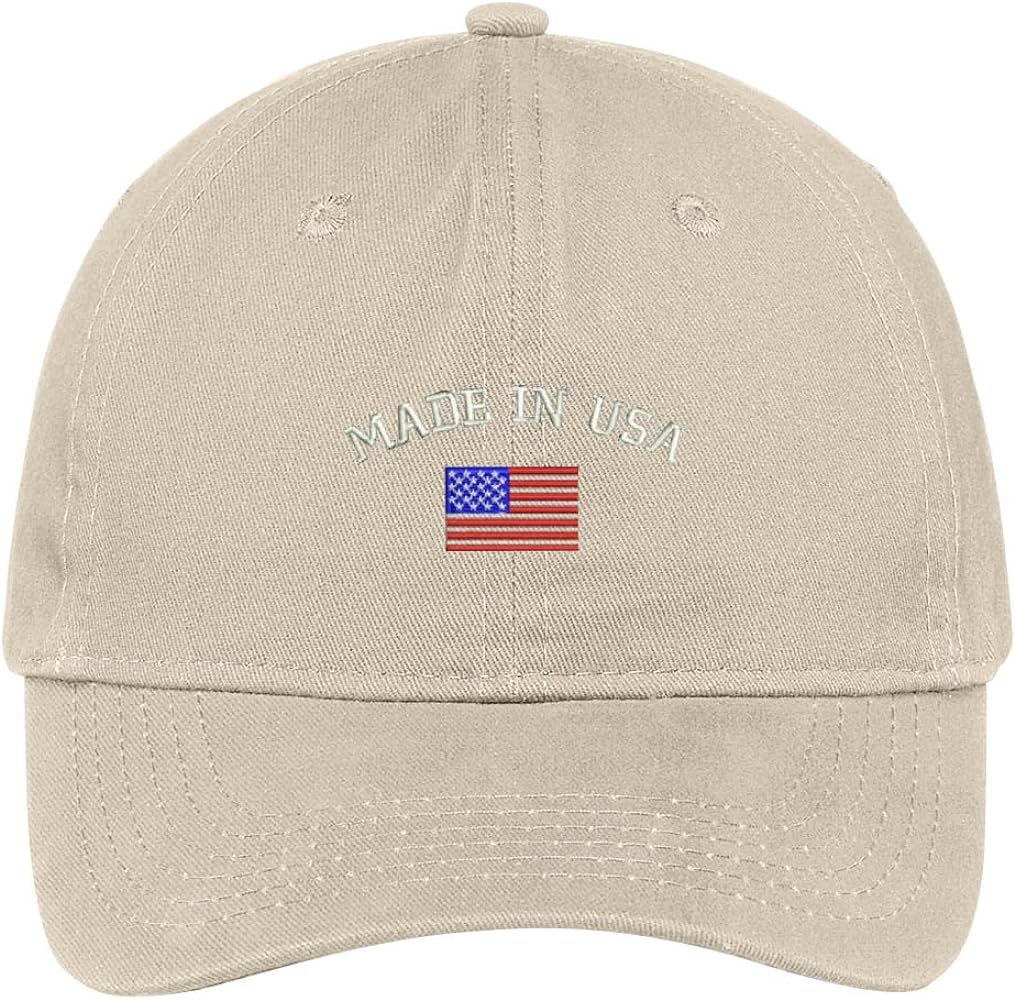 Trendy Apparel Shop American Flag and Made in USA Embroidered Dad Hat Patriotic Cap