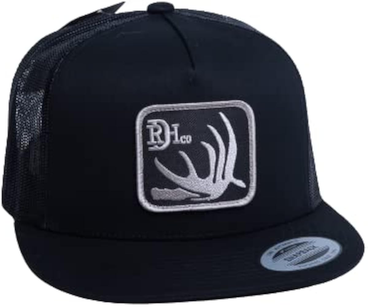 Red Dirt Hat Company Deer Shed-Black/Black 5 Panel, Red Dirt Hat Co. OSFM, mesh back, men’s headwear