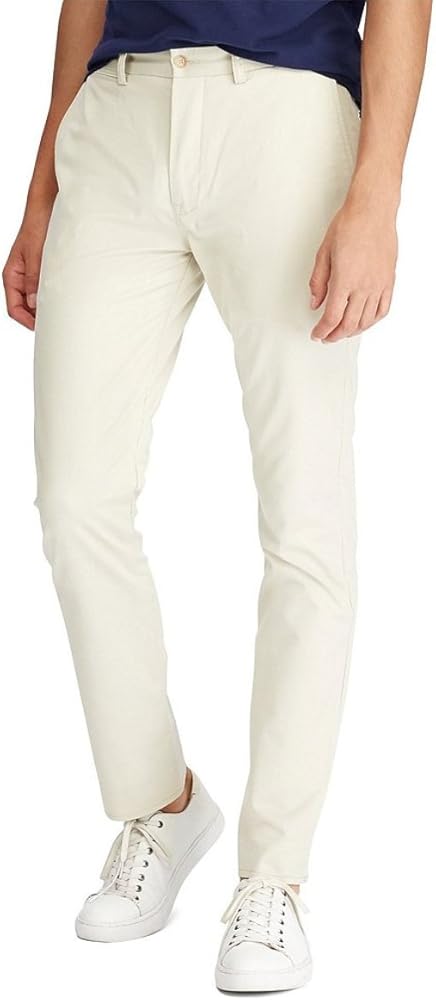 Ralph Lauren Mens Classic Suffield Casual Chino Pants, White, 36W x 32L