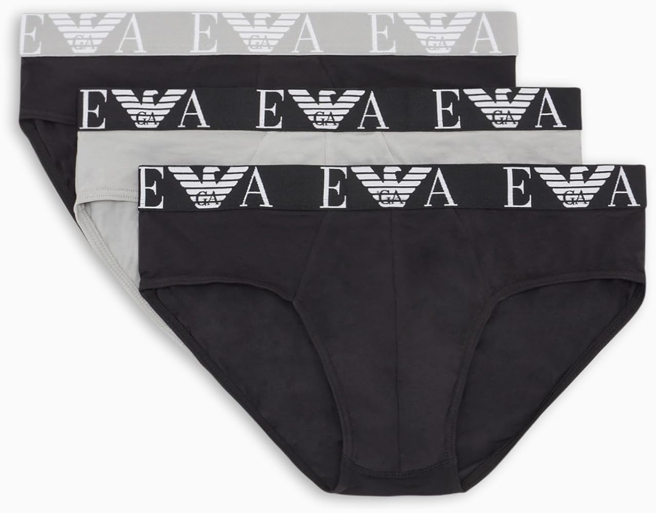 Emporio Armani Men's Stretch Cotton Bold Monogram 3-Pack Brief