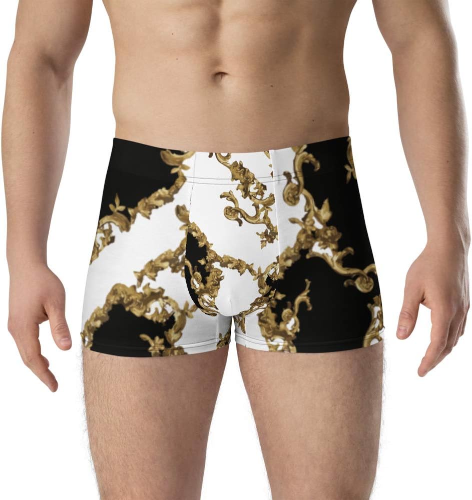 Boxer Briefs Underwear Men’s Branched Gold Baroque White