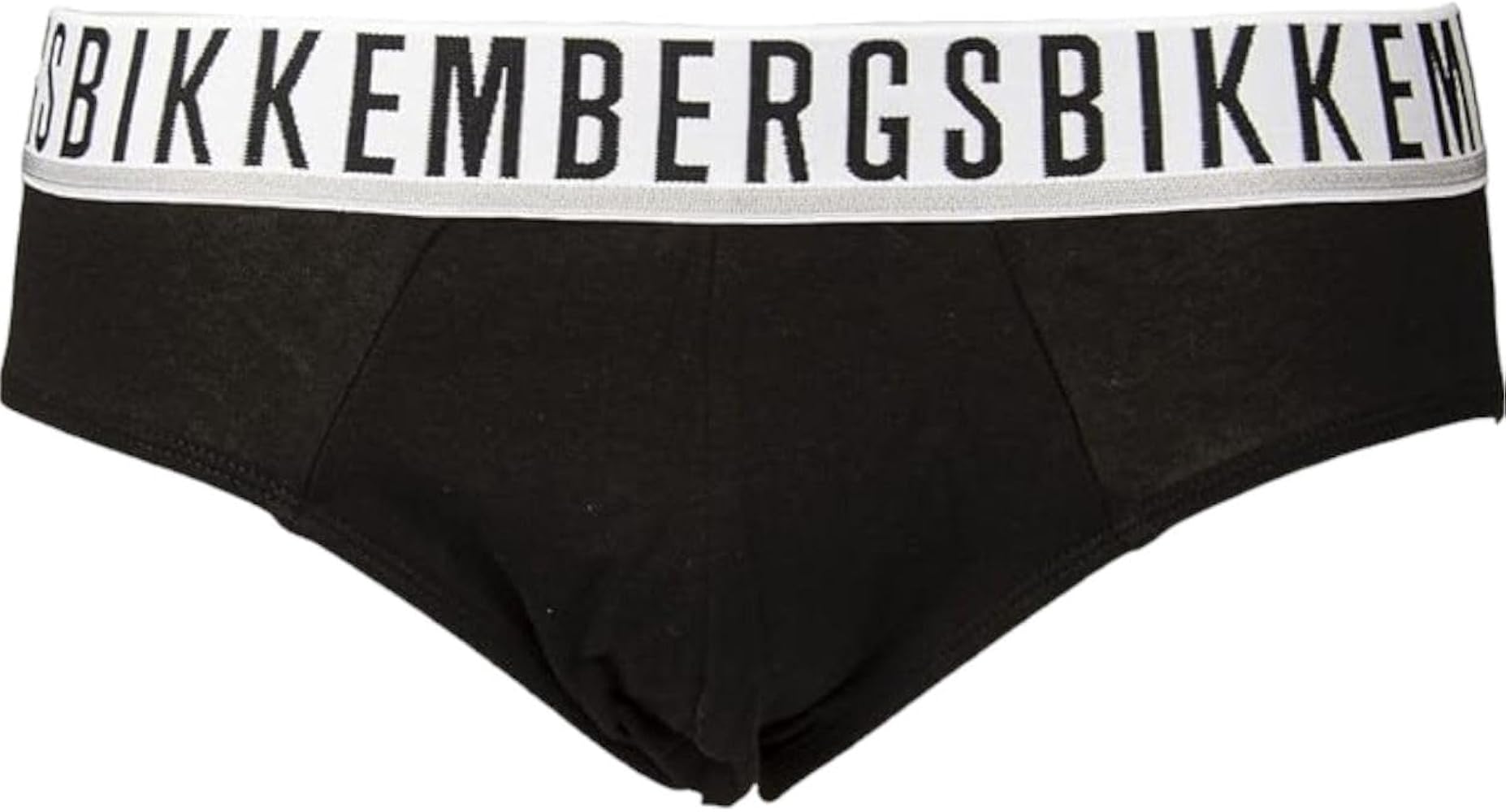 Bikkembergs Men's Briefs Pack 2 Pieces Elastic View Cotton Stretch Underwear Item BKK1USP01BI Bipack Briefs, Black, XXL