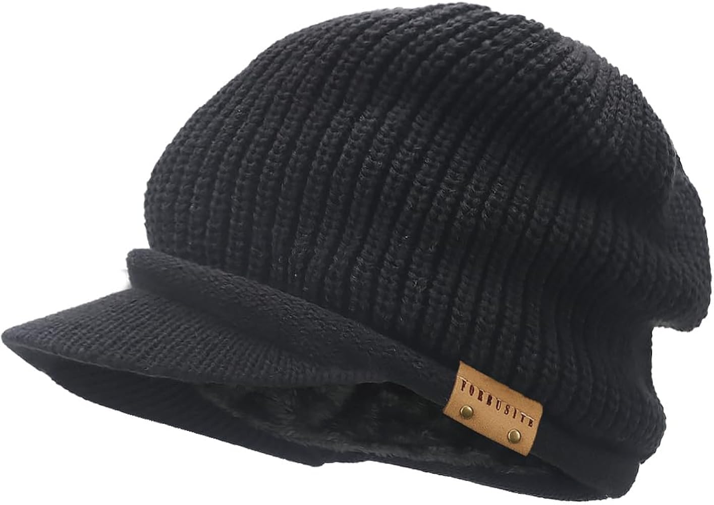 Stylish Beanie with Visor - Knit Hat with Brim for Men and Women - Radar Cap