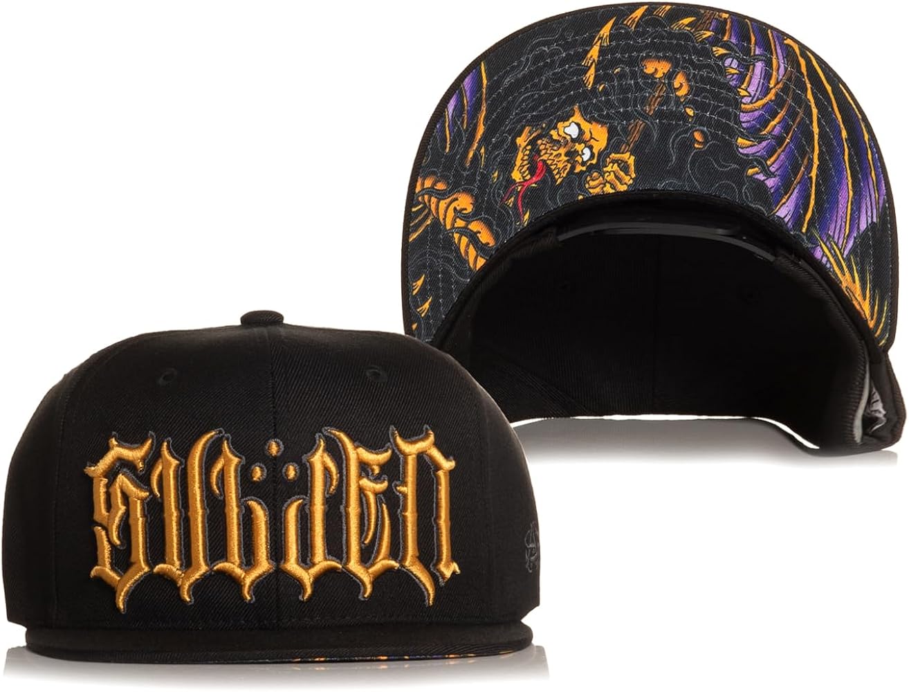 Sullen Dragon Reaper Tattoo Lifestyle Graphic Snapback Adjustable Hat Black