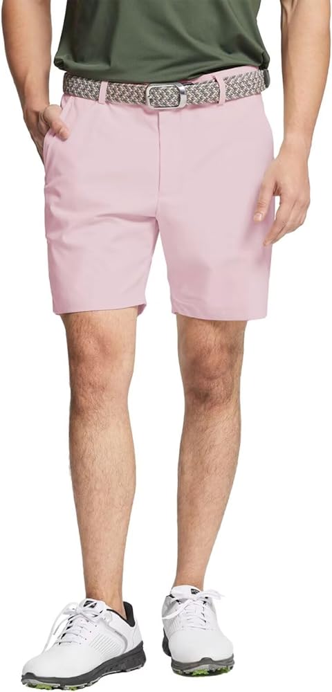 M MAELREG Golf Shorts Men 7'' Inseam Quick Dry Stretch Waist Moisture Wicking Water-Repellent Flat Front Flex Mens Shorts