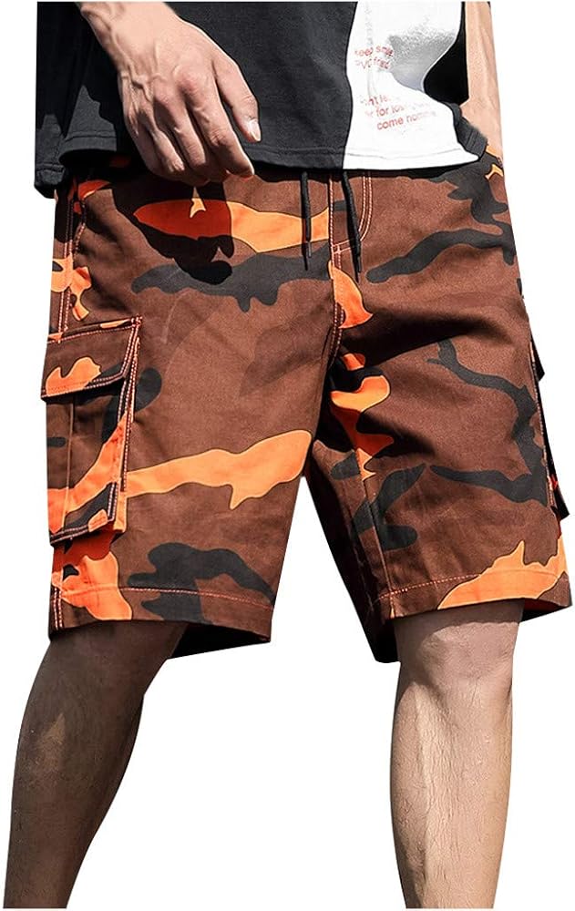 Men's Summer Outdoor Hiking Work Shorts with Multi Pocket Lightweight Casual Cargo Short Pants, M-7XL