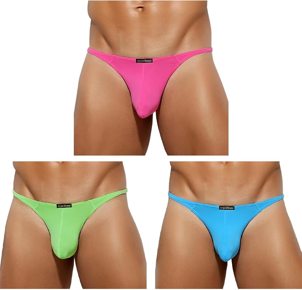 Arjen Kroos Mens Sexy G-String Pouch Underwear Low Rise Thong Bikini 3 Multipack