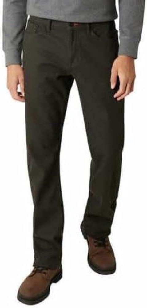 Weatherproof Vintage Men's Stretch Canvas Bonded Fleece Lining Pant, Moon Shadow (34x30)