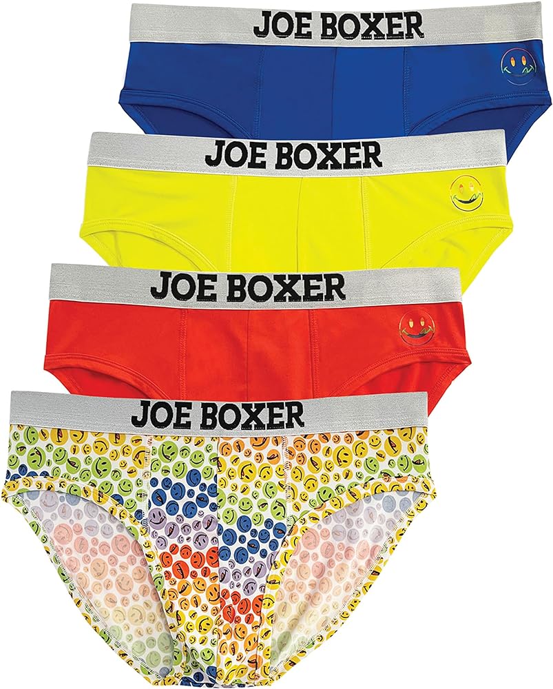 JOE BOXER Pride Edition Rainbow Mens Underwear Briefs 4-Pack, Microfiber Low-Rise Mens Briefs Underwear Pack of 4