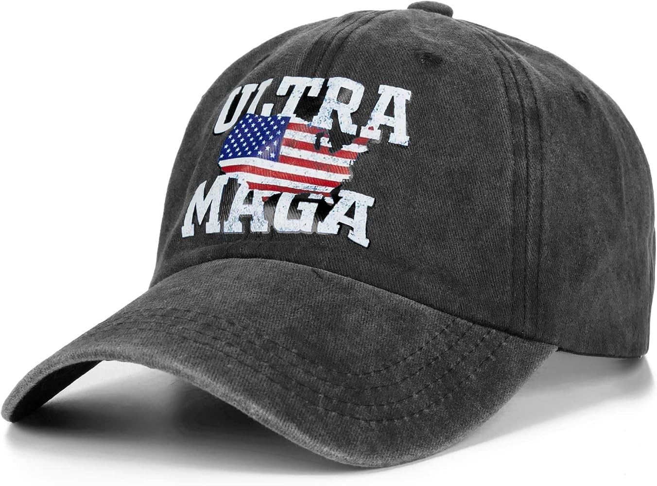 High End Ultra MAGA Hat American Flag Baseball Cap 2024 Trump Trucker Hat for Women Men Distressed Black X-Small-3X-Large