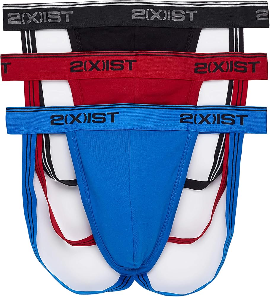 2(X)IST Men's Cotton Stretch Jock Strap 3-pack