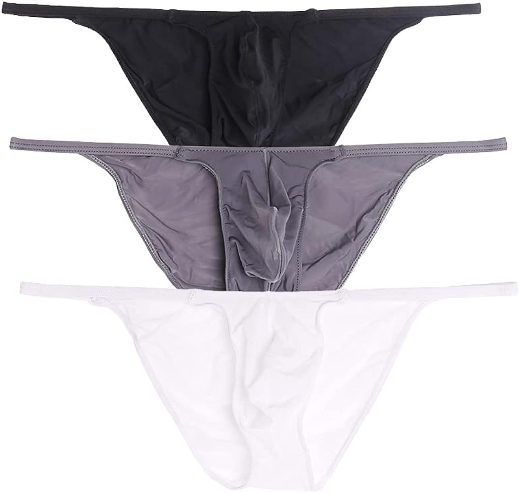 Mens High Elastic Ice Silk High Cut Thin Half Back Triangle Panties